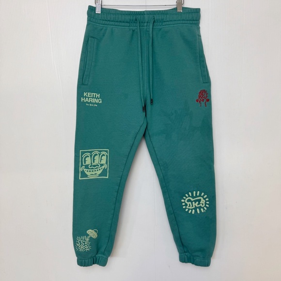 Keith Haring Sweatpants Mint Sweats Pop Art Dancing Man City Puff Medium - Picture 1 of 7
